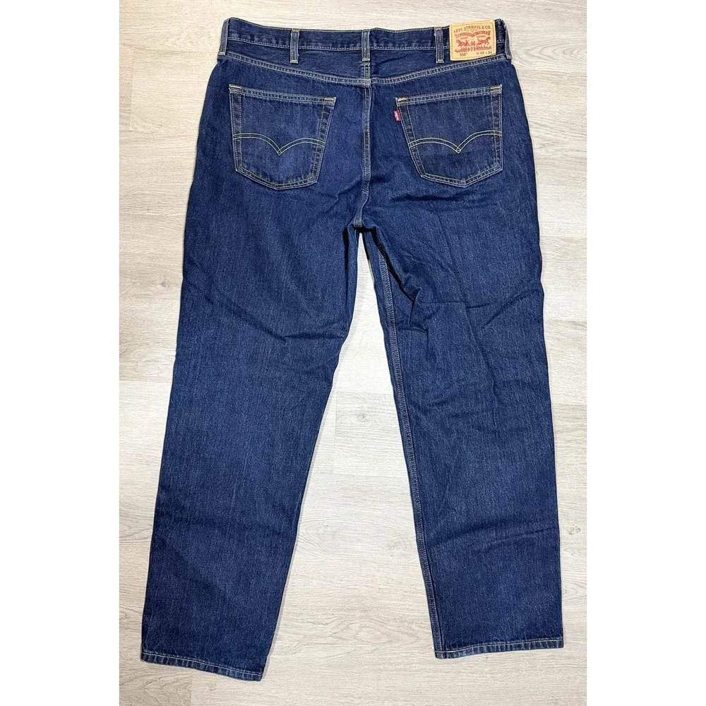 Levi's 550 Relaxed Fit Jeans Men's 40x34 Dark Wash Straight Leg Denim Classic